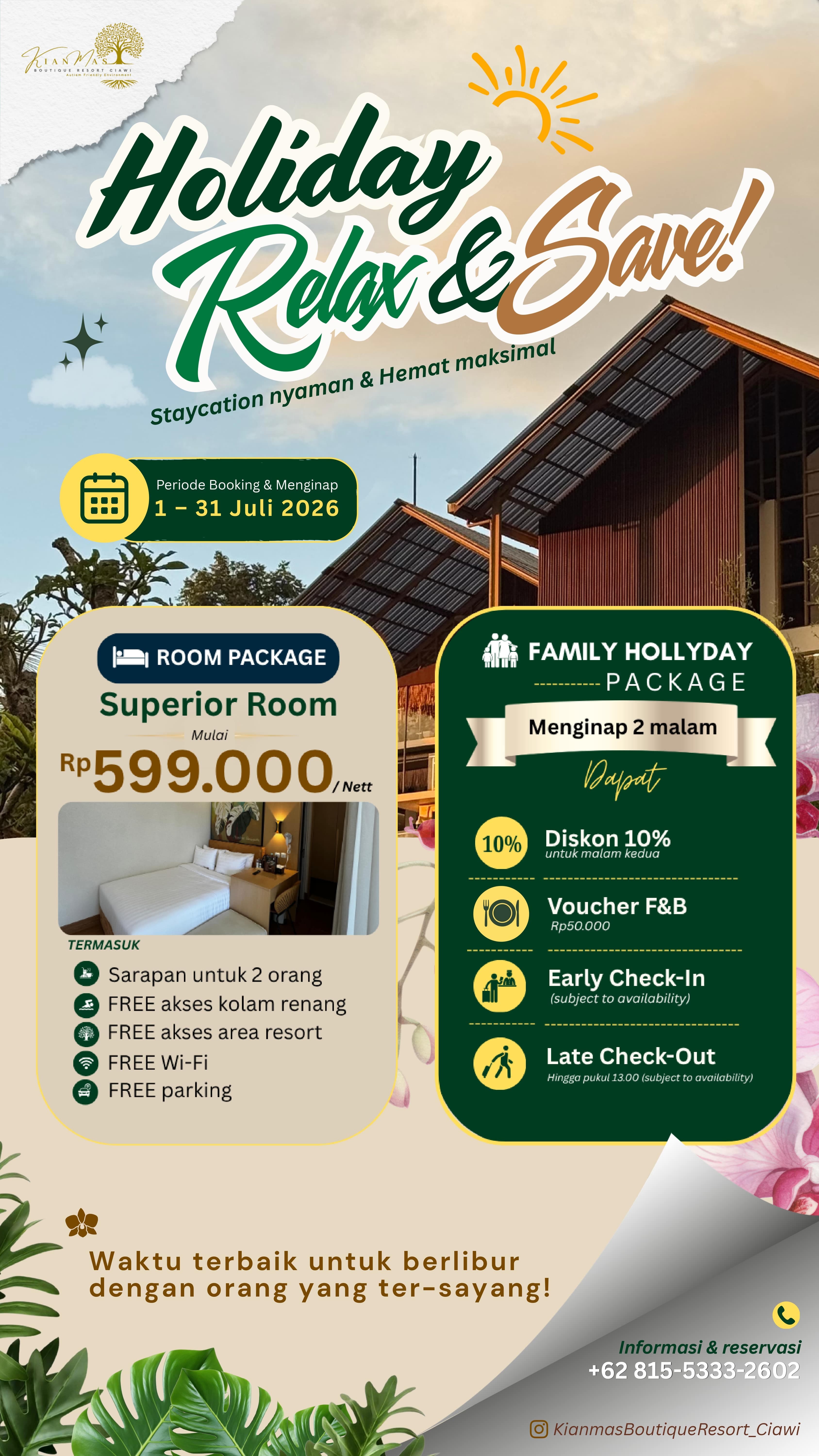 Holiday Relax and Save superior room promotion